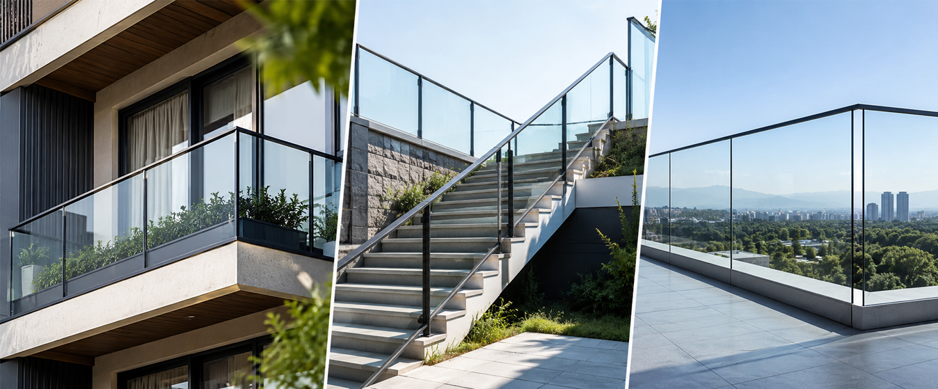 aluminium glass railing
